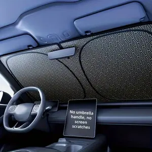 2026 New Titanium Silvery Car Sunshade (31.5*55.91 Inches): 4-layer Rhombus, Foldable, Heat-insulating, Fits Most Cars, Easy to Install & Use.