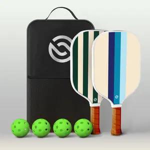 Oasis Elements Pickleball Paddle Bundle - 2 Paddles, 4 Indoor Balls, & Carrying Case