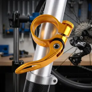 31.8mm Quick Release Seatpost Clamp for Mountain Road Bike, Lightweight Aluminum Alloy Anti-Rust Lock, Tool-Free Saddle Height Adjustment, Upgrade Bicycle Seatpost Accessory