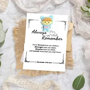 1-100pcs RESIN HAT GIRL Mixed Color Embrace Card, Perfect Gift for Students and Family, Themed Party Favor Cards