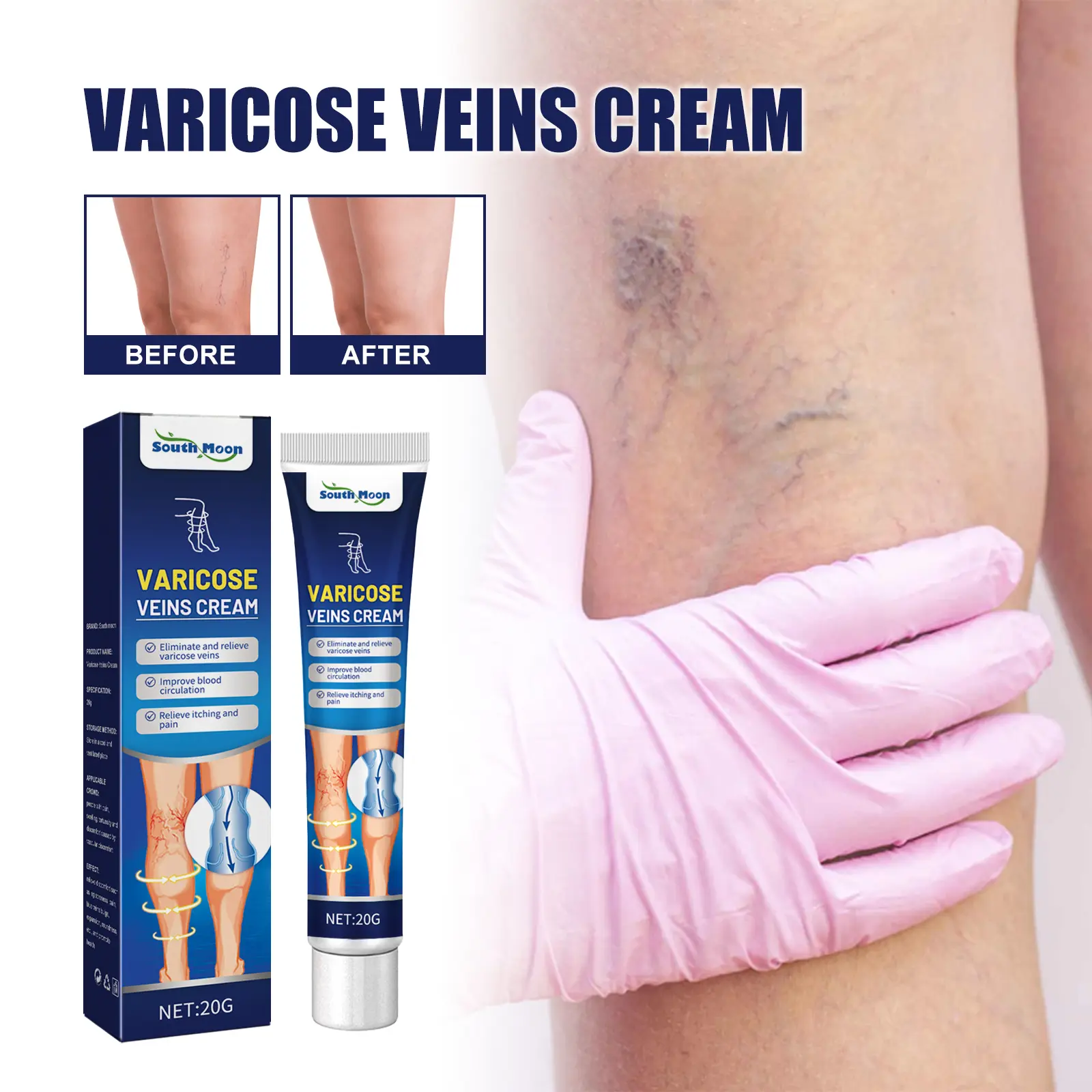Soothing Leg Massage Cream with an Angelica, Ginger & Pepper Blend to Relieve Fatigue and Smooth Skin, Daily Body Care, 20g, Relieves Fatigue, Angelica Blend, Daily Care, Eases Tight Legs, Moisturizers, Fatigue Relief