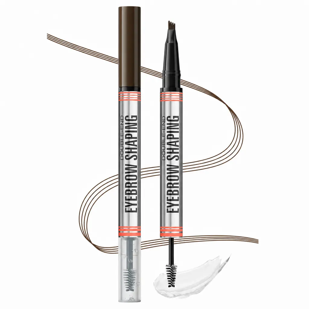 2-in-1 Dual-Ended Microblading  Pen & Tinted  Gel, Waterproof, Sweat-Proof, Humidity-Resistant, Non-Clumpy Smooth All-Day Long-Lasting Eyebrow Makeup Product strong hold beard tint clear summer music festival makeup spiking glue