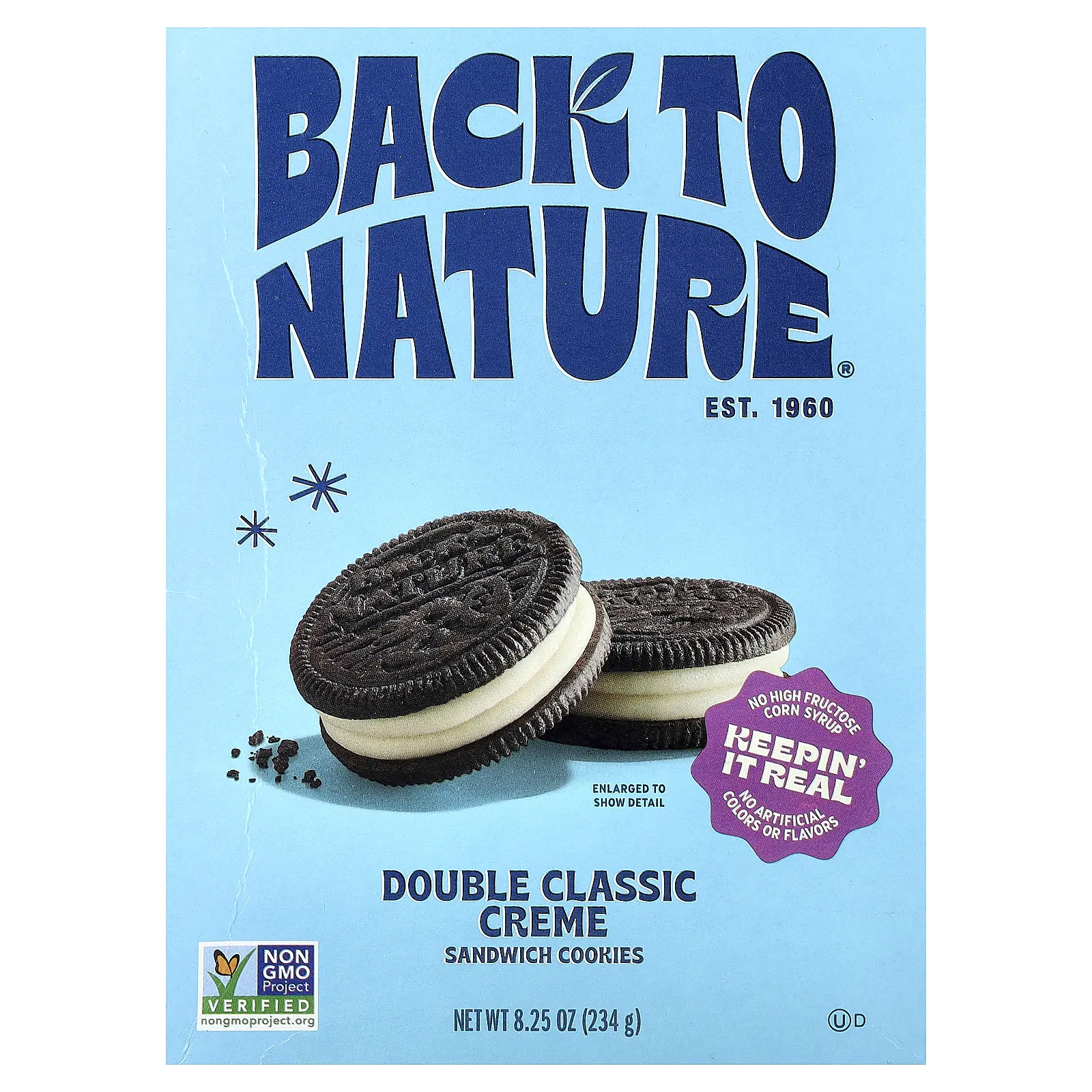 Back to Nature Sandwich Cookies, Double Classic Creme, 8.25 oz (234 g)