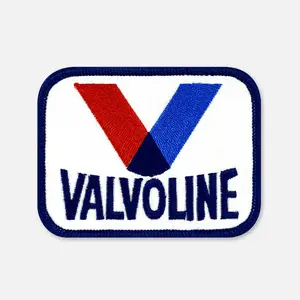 VALVOLINE Classic Trucker Patch - Heavy Twill Embroidered Iron On Adhesive Patch with Epic History & Burly Overlock Stitch Border