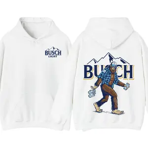 Bigfoot Busch Light Hoodie, Drinking Beer Pullover Hoodie, Winter Hoodie Menswear, Gift for Beer Lover