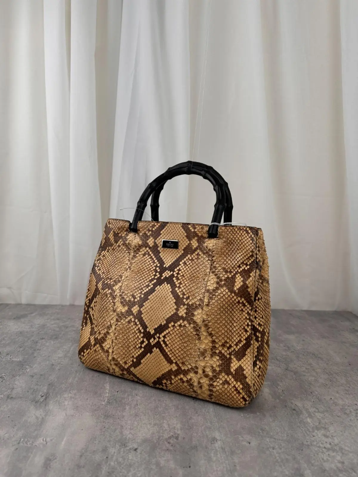 Pre-owned GUCCI As Shown Tote Bags Python Bamboo Handbag MR31032026A656