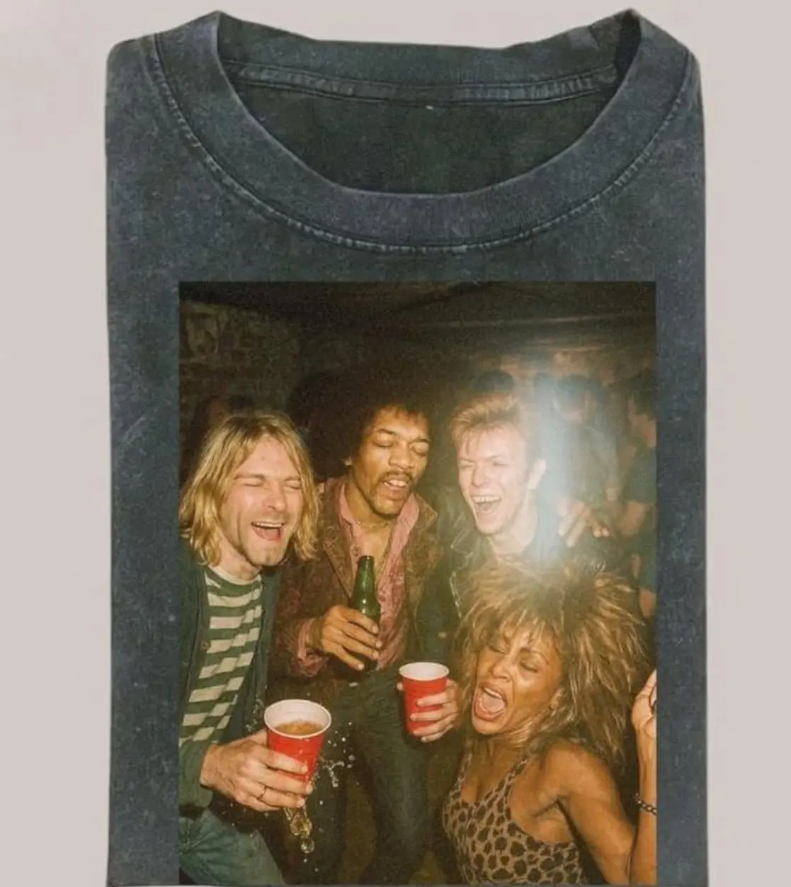 Rock Legends T-Shirt, Kurt Cobain Jimi Hendrix Tee, David Bowie Tina Turner Vintage Shirt, 90s Music Icons Tee, Retro Band Graphic Shirt ROP