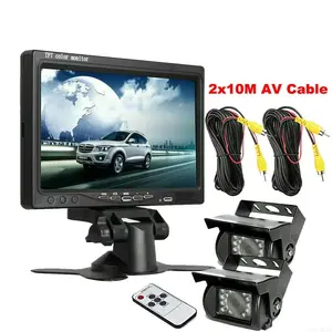 Simple Car Video System, 7 Inch Desktop LCD Screen, Includes 2 Cameras, High Definition Rear View Camera Kit, Complete Set