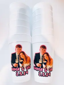 Personalized Bachelorette Disposable Party Cups with Face Photo