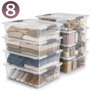Sorbus Clear Underbed Storage Bins with Lids and Handles - 40qt Capacity - Organizer Boxes - Pack of 2, 4, 8 Set Containers