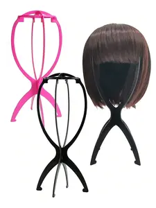 Wig Stand, Wig Head, Portable Wig Holder Wig Head Stand for All Wigs Travel Hair Stylist Gifts for Women 4PCS