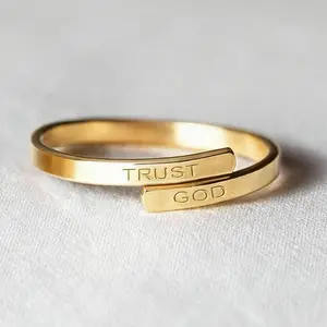 "TRUST GOD" RING-GOLD Adjustable Two-Layer  Ring for Women & Men christmas gifts for gf only gifts for women gifts for your mom Free Size Vintage Religious Stainless Steel Daily Wear box vintage night silk hair wrap portable jewelry