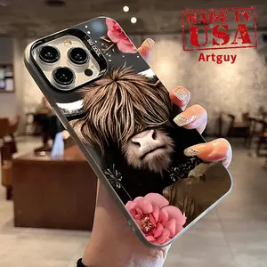 Magnetic Phone Case for iPhone 15 16 14 Pro Max 13 12 11 E Plus Highland cow charm Pattern Shockproof Non Slip Military-Grade Protection Slim Cover Cellphone Protective