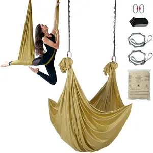 VEVOR Aerial Silk & Yoga Swing, Aerial Yoga Hammock Kit with 100gsm Nylon Fabric, Full Rigging Hardware & Easy Set-up Guide, Antigravity Flying for All Levels Fitness Bodybuilding