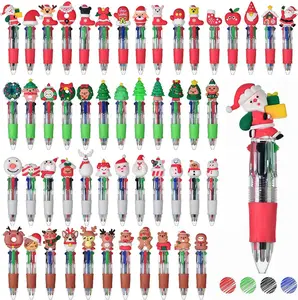 30 Pack Festival Pens, 4 in 1 Multicolor Ballpoint Pens with Cute Festive Designs, Mini Bulk Multicolor Pens for School, Office & Home Writing Supplies (Assorted Style)