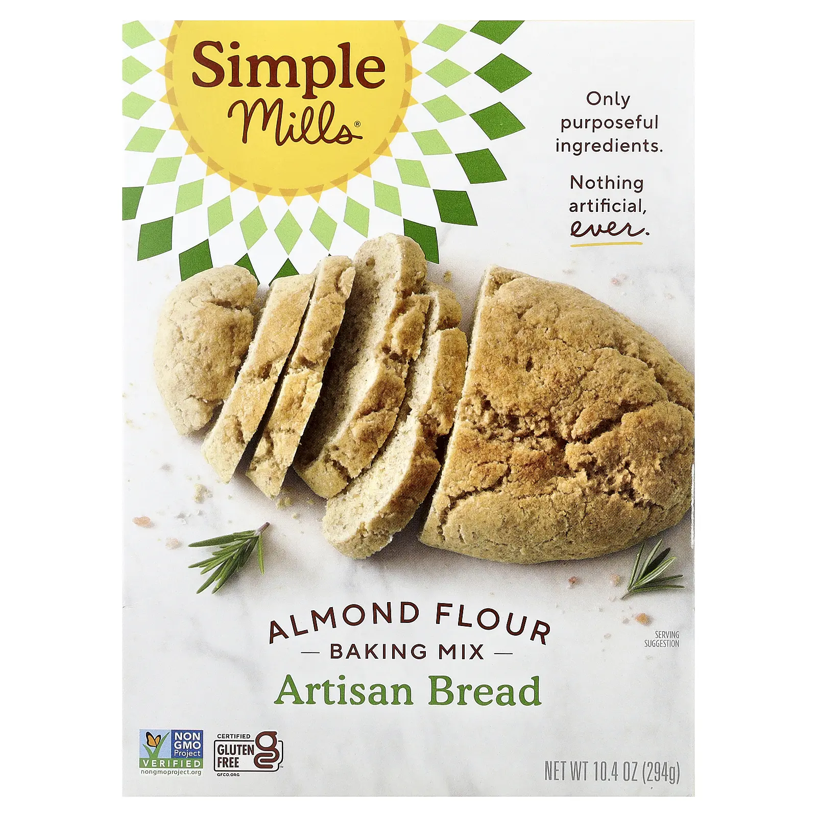 Simple Mills Almond Flour Baking Mix, Artisan Bread, 10.4 oz (294 g)