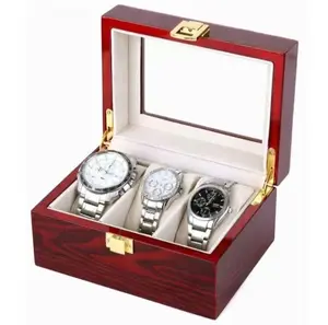 New Watch Box Case 3-Slot Unisex Wood Watch, Ideal Watch Gift for your Love