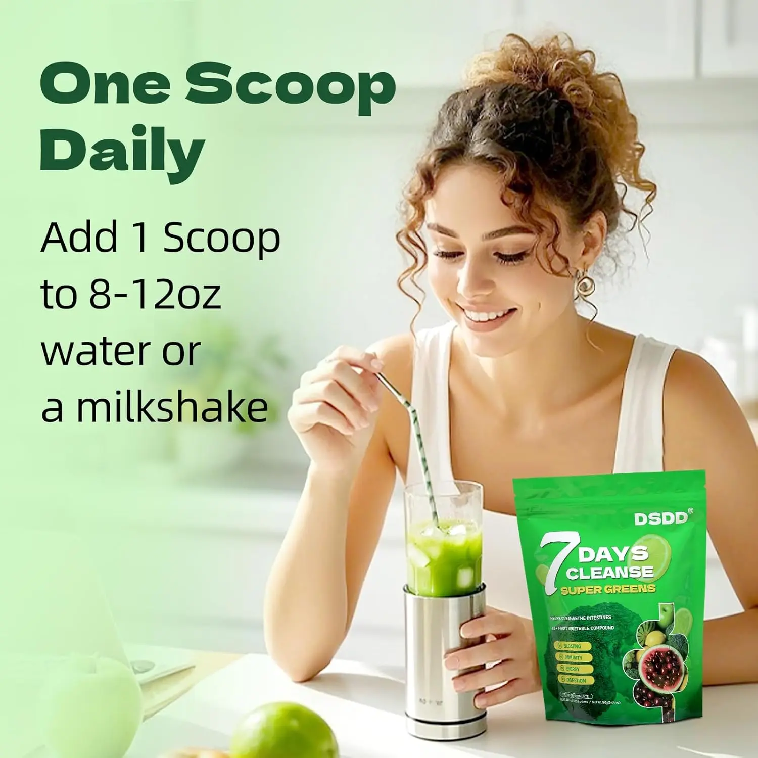 DSDD 7 Days Cleanse Super Greens + Moringa 3-in-1 Powder for Skin