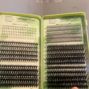 Multiple options: 1490/650/640/100 Pcs Lash Clusters Kit, D Curl Mixed Length 11 Styles Bottom/Spike/Wispy/Manga/Volume Lashes, Kit with Bond&Seal Tweezers, Perfect for Beginners&Proficient, DIY at Home Easily, Easy Apply for Makeup Daily