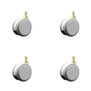 Service Caster SCC-TS02S75-TPR-GRY-M10X22-MRI-4 3 in. MRI Safe Swivel Casters Quiet Non-Marking Gray Thermoplastic Rubber Twin Wheels 10 mm 1.50 TPI x 22 mm Threaded Stems - Set of 4
