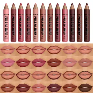 Matte Lip Liner,Lipstick,Wooden Pen Can Be Cut, Lip Liner Lasts for A Long Time, Does Not Stick To The Cup, Does Not Fade, Waterproof