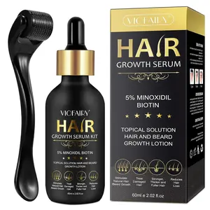 Hair Growth Serum with Roller, Thicker Stronger Hair, Thickening Regrowth Formula, Hair Care Essential Oil for Men and Women, Scalp Treatment Product for Daily Use