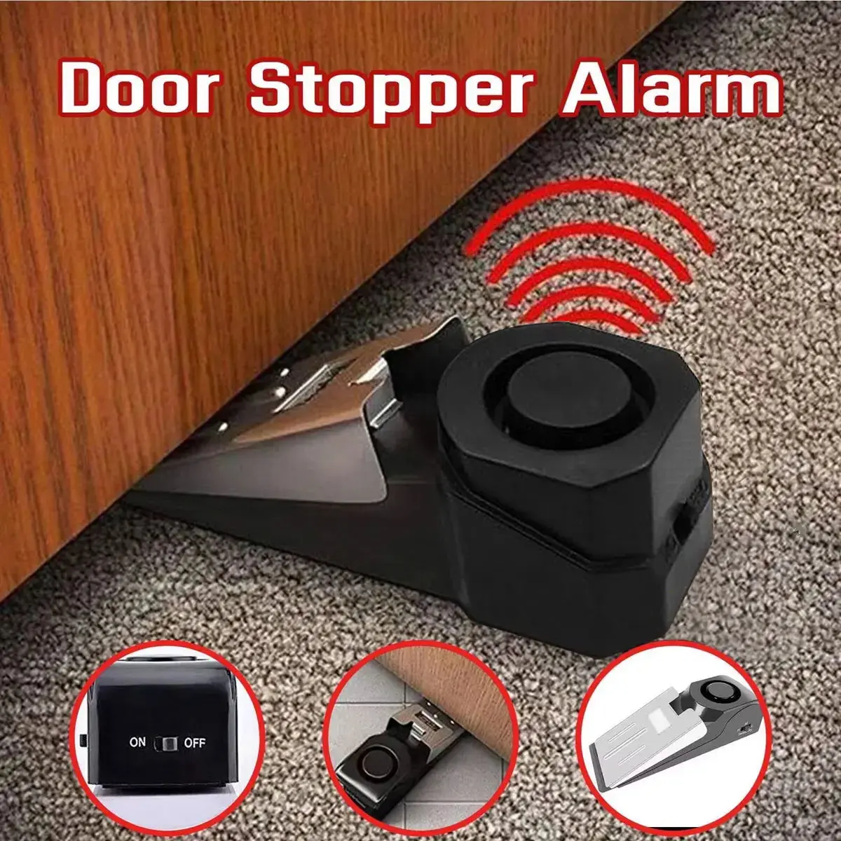 120 dB Portable Door Stopper Alarm