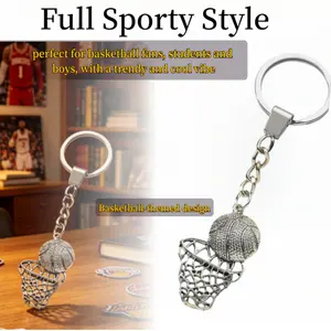 Basketball Theme Metal Phone Charm Father's Day Gift for Basketball Lovers Students Men Trendy Cool Keychain for Birthday Festival Present Keychain Jewelry