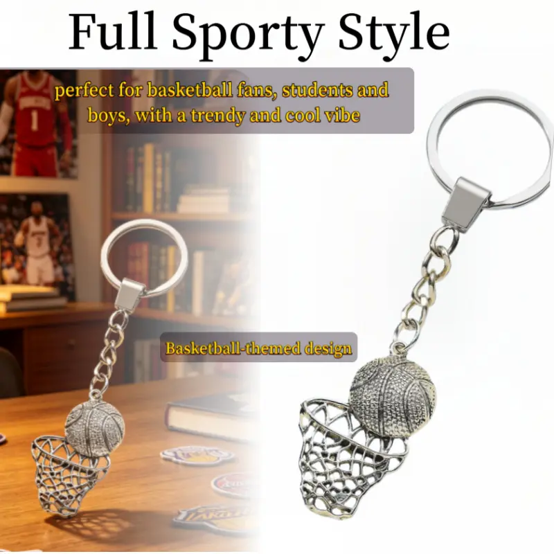 Basketball Theme Metal Phone Charm Father's Day Gift for Basketball Lovers Students Men Trendy Cool Stylish Keychain for Birthday Festival Present Keychain Jewelry Keychain Decor Metal Keychains Keyrings