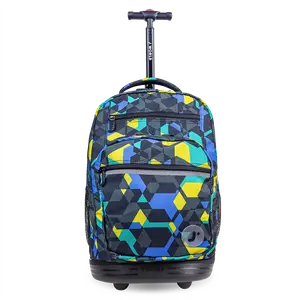 Sundance Waterproof Laptop Rolling Backpack (20 Inch) in Cubes Travel Sleeve Durable