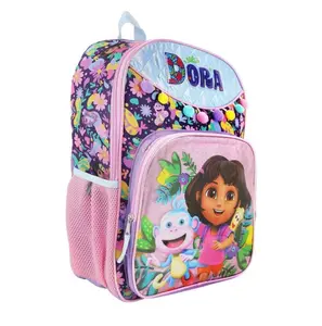Dora Backpack Kids Boots Map Purple Explorer Nickelodeon 16"