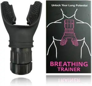 [USA Stock] -  Portable Respiratory Muscle Trainer with Adjustable Resistance, Compact Lung Exercise Device, Detachable for Easy Cleaning - Black