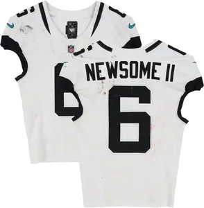 Greg Newsome II Jacksonville Jaguars Game-Used #6 White Jersey vs. Houston Texans on November 9, 2025 - Fanatics Authentic Certified