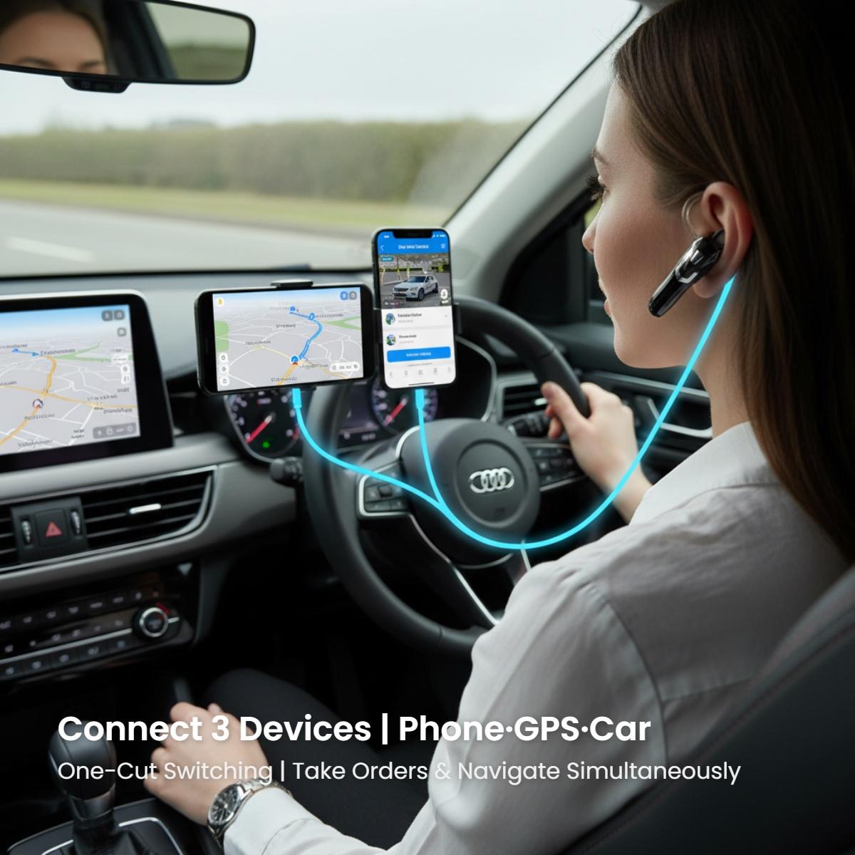 YUEYINOK Bluetooth headphones are suitable for various driving environments, noise cancelling headphone and V6.0 connectivity technology. They support hands-free operation and offer up to 42 hours of playback time.