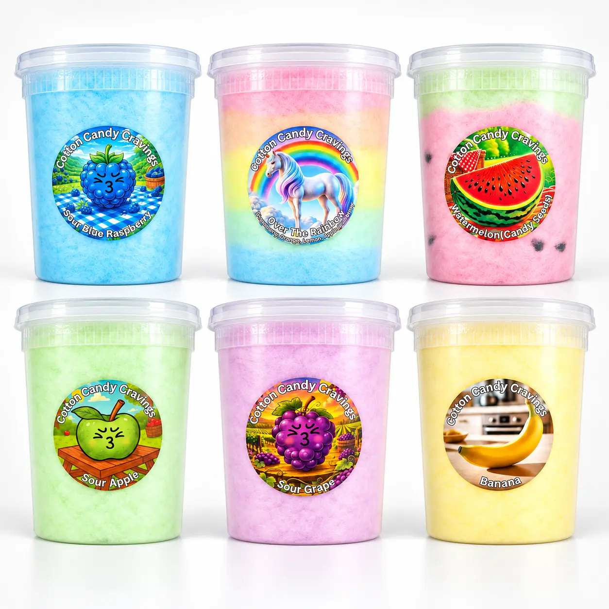 Tubs of Cotton Candy (In a 32oz Delitainers)
