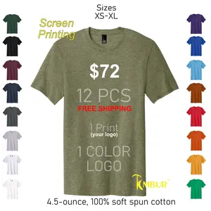 12 or more Custom screen printed T-shirts / Cotton - Crew Neck Tshirt