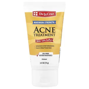 De La Cruz Acne Treatment Ointment with 10% Sulfur, Maximum Strength, 2.6 oz (74 g) De La Cruz Acne Treatment Ointment with 10% Sulfur, Maximum Strength, 2.6 oz (74 g)