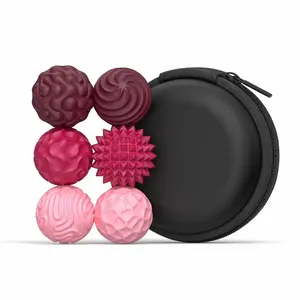 Magnetic Stress Ball Toy Set of 6, Anti-Stress Silicone Bounce Balls, Anxiety Relief for Adults & Students, Portable Desk Calming Tool