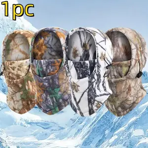 Winter Warm Camouflage Wool Hat Beanie Hat, Perfect for Hiking, Horseback Riding, Skiing, Hunting, Windproof Face Mask, Christmas Gift Idea, Outdoor Sports Hat