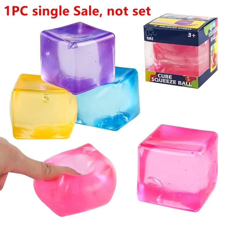 Transparent Cube Squeeze Stress Balls - Squishy Fidget Toys - TikTok Shop