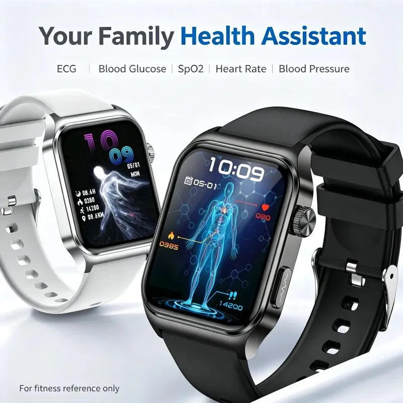 Smart Health Tracking Watch - Wearable Tech Device with ECG, Heart Rate, HRV, Sleep Logging, Activity Tracking, Daily Wellness Records, Walking Monitor, Calorie Tracker, Voice Control backtoschool