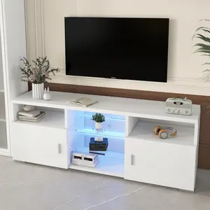 TV Stand for 32-60 Inch TV LED Gaming Entertainment Center Media Storage Console Table with Large Side Cabinet for Living Room