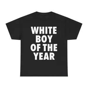 WHITE BOY OF THE YEAR SHIRT - Man Menswear Oversized Tshirt Streetwear Casual Classic Cotton Shortsleeve