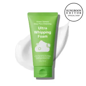 [SUNGBOON] Green Tomato Deep Pore Cleansing Ultra Whipping Foam | Facial Cleanser & Foaming Face Wash for Deep Clean Skincare Gentle Hydrating Smooth Sensitive