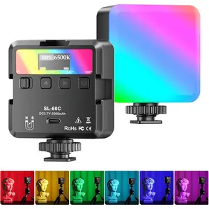 RGB Video Lights, 360? Full Color LED Video Light with 3 Cold Shoe Mounts, 2500K-9000K, CRI 96+, 18 Scene Modes,  RGB Camera Light for Vlog Filming, , Live, Photography