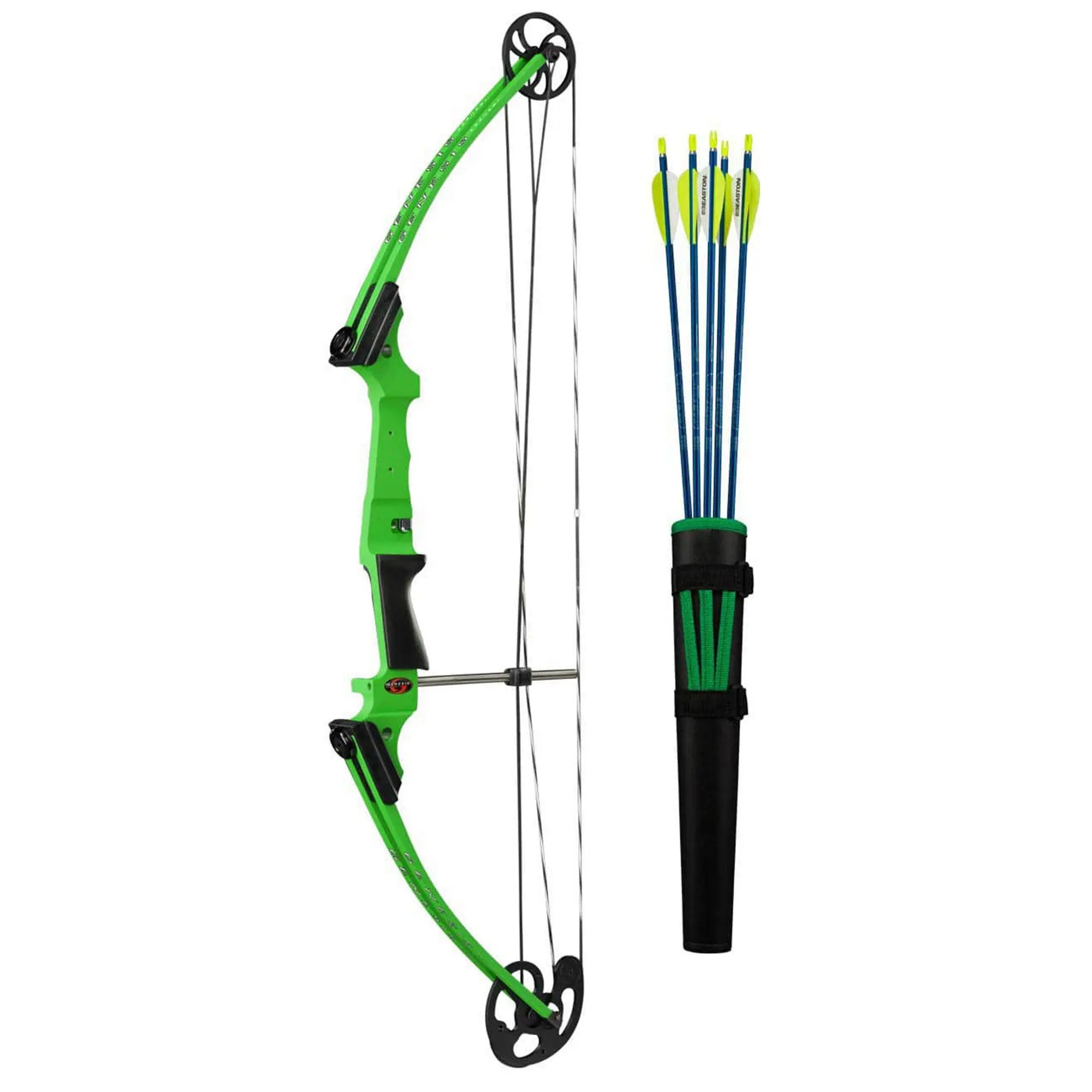 Genesis Original Archery Compound Bow and Arrow Set, Draw Hand-Right, Green Genesis Original Archery Compound Bow and Arrow Set, Draw Hand-Right, Green