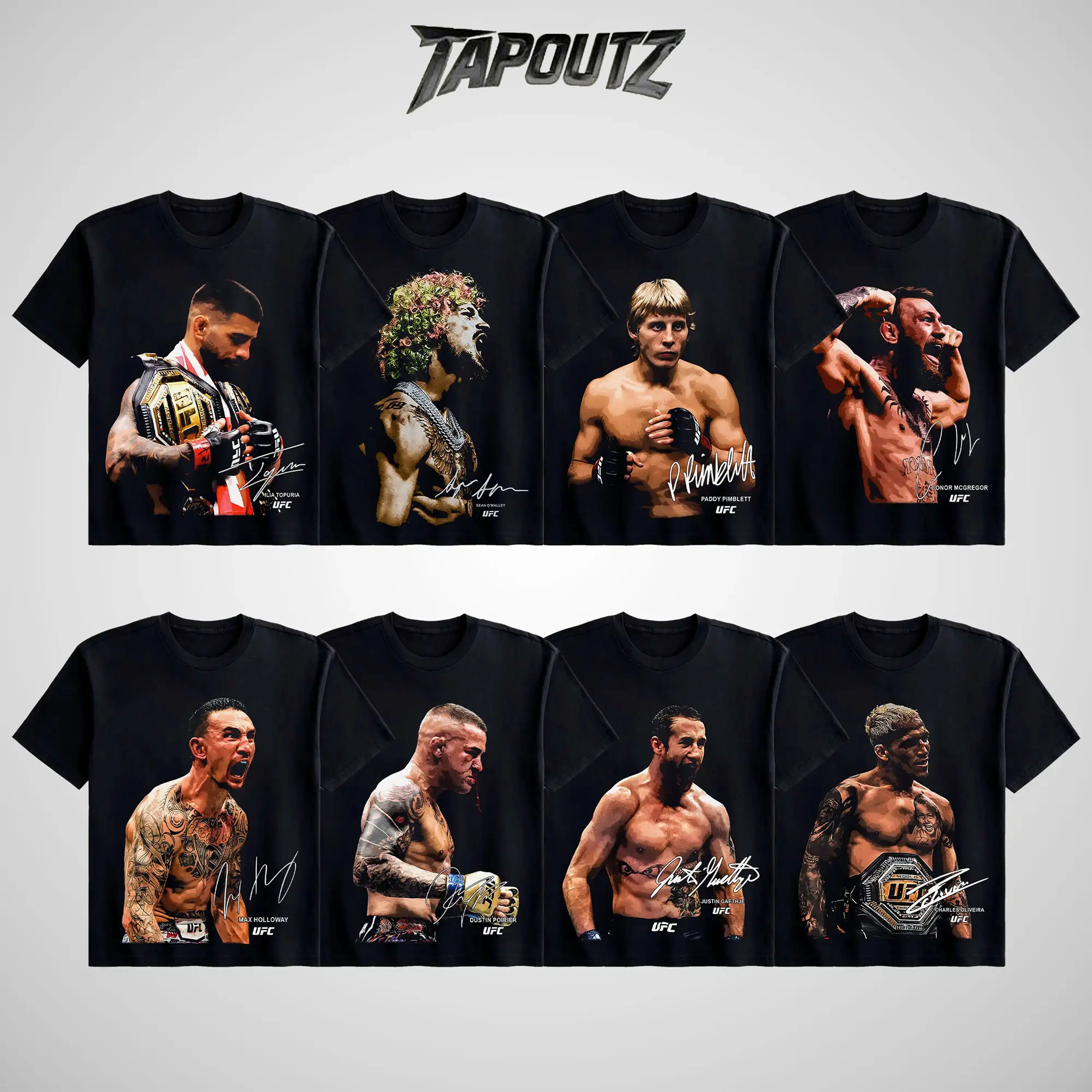 [COLLECTION] UFC Men's Fighters Short-Sleeve T-Shirt, MMA Fan Apparel, UFC Soft Cotton Round Neck Unisex Streetwear Clothes, UFC MMA Vintage Casual Sweatshirts Crewneck Top for Champions