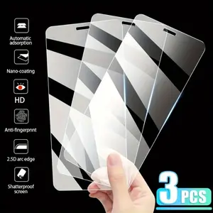 Anti-Scratch & High Definition Tempered Glass Screen Protector For iPhone 17/17Air/17 Pro/17 Pro Max iPhone 16 Pro Max, Pack of 3, Smartphone Protector