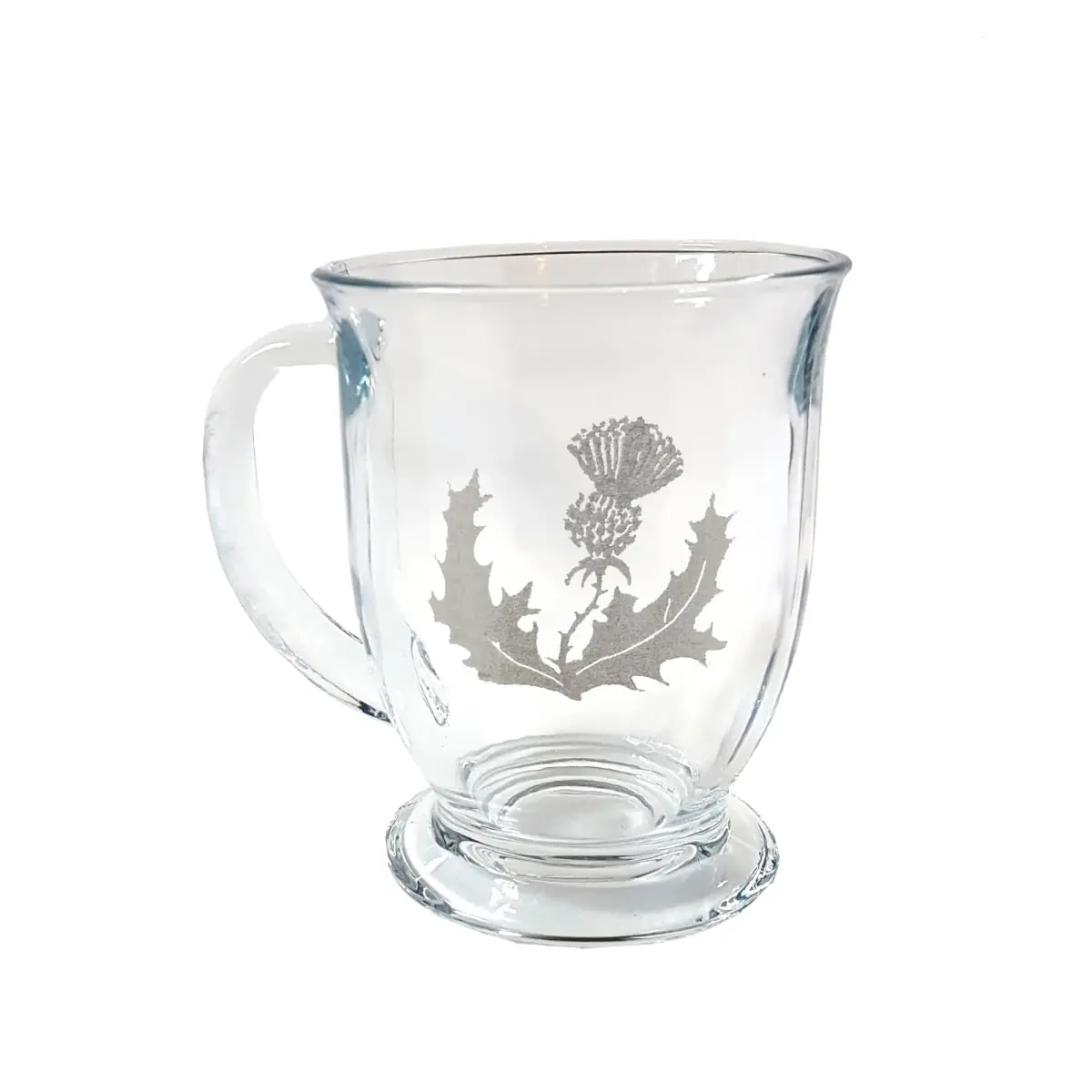 Lyoncraft COTH01 16 oz Scottish Thistle Engraved Glass Coffee Mug