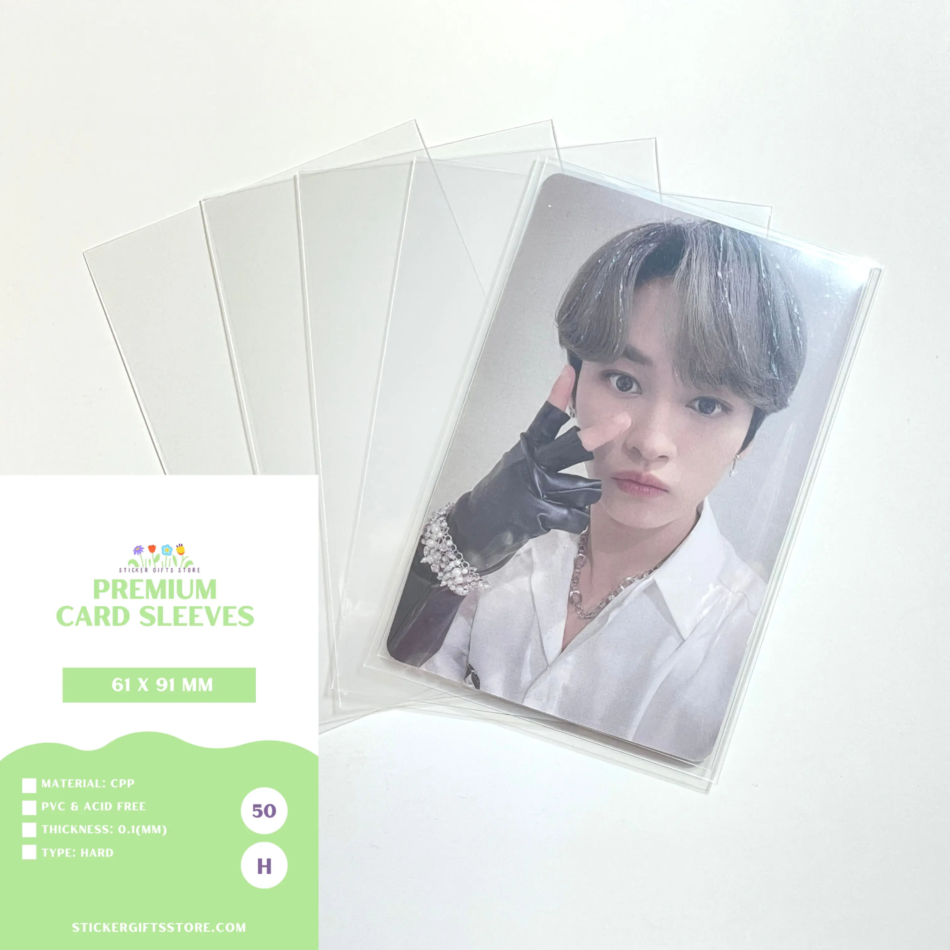 Premium Card Sleeves 61 X 91 MM - 50 Sheets, 50 Pages, 4C Cop, 91mm Thick,  Ideal for Personal Use and Gifts - TikTok Shop